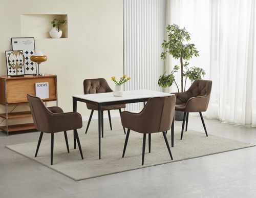 Krzesło JORK - brąz aksamit / nogi czarne x 1 na Arena.pl