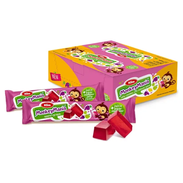 Galaretki Monkey Mania - jablko-winogrono Klim, 39g zdjęcie 2