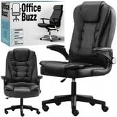 Fotel biurowy obrotowy krzesło do biurka ergonomiczny regulowany skórzany