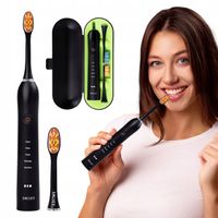 SZCZOTECZKA SONICZNA ELEKTRYCZNA DO ZĘBÓW Z ETUI I KOŃCÓWKAMI - ZESTAW PRO