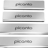 Listwa progowa KIA PICANTO MK3 Stal nierdzewna 304 połysk z czarnymi liter