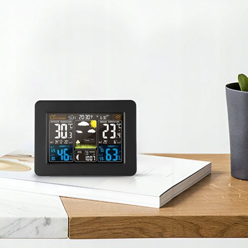 Stacja pogody bezprzewodowa termometr higrometr barometr data alarm LCD na Arena.pl