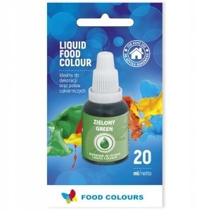 BARWNIK SPOŻYWCZY W PŁYNIE Jadalny Food Colours ZIELONY 20ml na Arena.pl