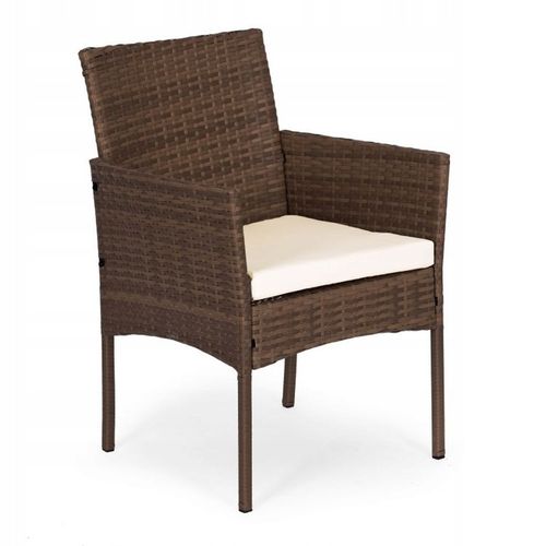 ZESTAW MEBLI OGRODOWYCH Z TECHNORATTANU ŁAWKA STÓŁ KRZESŁA BRĄZ MultiGarden na Arena.pl