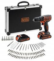BLACK+DECKER WKRĘTARKA 18V BDCDC18BAFC 2x1,5Ah WALIZKA +80 ACC