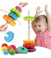 PIRAMIDA WIEŻA ZAKRĘCONA TĘCZOWA EDUKACYJNA SORTER SPIRALA