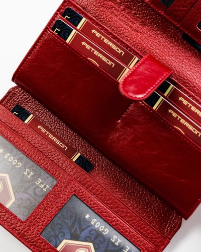 skórzany portfel na karty z ochroną rfid stop - peterson na Arena.pl