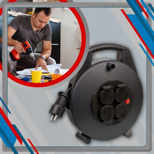 Przedłużacz bębnowy mini na bębnie 4 gniazda kabel 8 m Brennenstuhl na Arena.pl