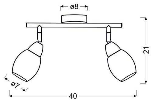 Rico listwa 2x6W LED smd główka okrągła 1e z przegubem kd system klosz wym na Arena.pl