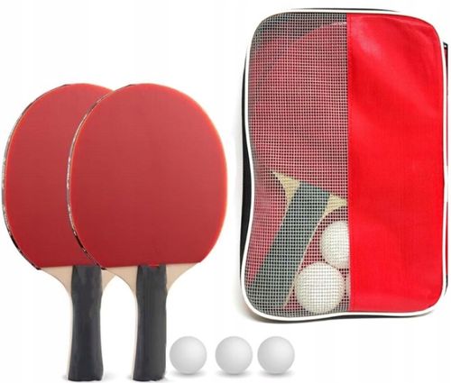 ZESTAW DO PING PONGA TENISA STOŁOWEGO PALETKI RAKIETKI + POKROWIEC+PIŁECZKI na Arena.pl