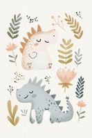 Plakat 61x91,5cm Wzory dla Dzieci, Dziewczynki i Chłopca -Dinusie 2