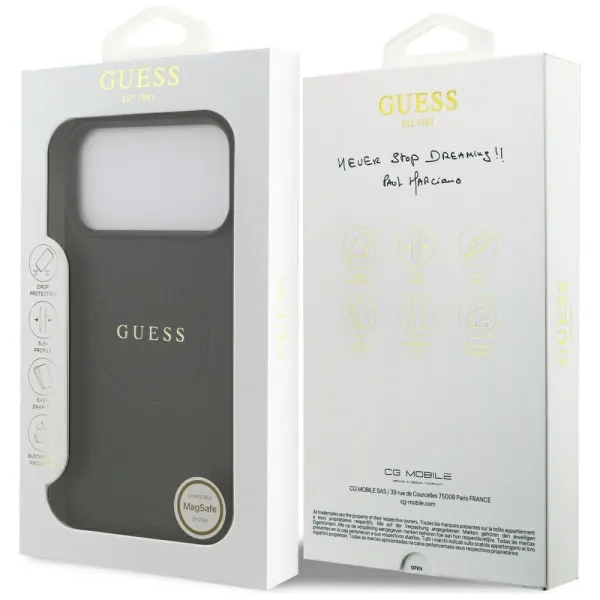 etui guess grained ring magsafe do iphone 17 pro max - czarne zdjęcie 8