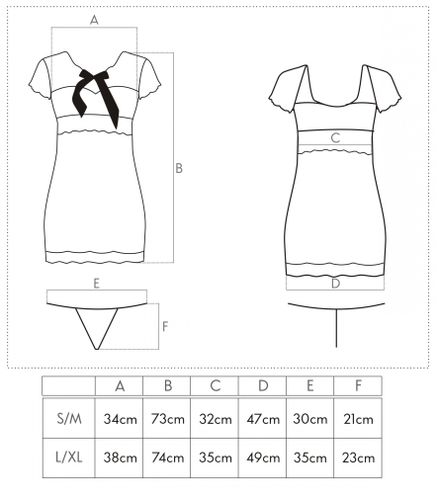 KOSZULKA NOCNA Z BŁĘKITNĄ KORONKĄ STRINGI S/M na Arena.pl
