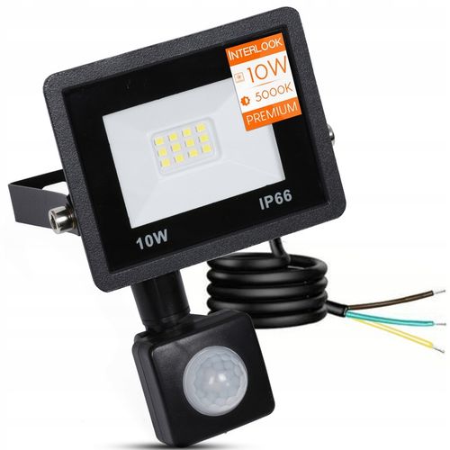 HALOGEN LED 10W LAMPA Z CZUJNIK RUCHU ZMIERZCHU NAŚWIETLACZ ZEWNĘTRZNY IP66 na Arena.pl