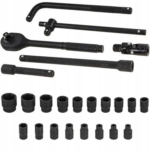 ZESTAW NASADEK UDAROWYCH 8-32MM NASADKI GRZECHOTKA 1/2 UDAR 24EL PRZEDŁUŻKA na Arena.pl