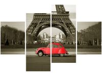 OBRAZ CZERWONY CITROEN 2CV WIEŻĄ EIFFLA