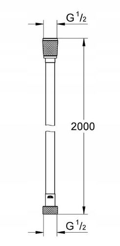 Wąż prysznicowy 2000mm GROHE VitalioFlex Silver 2m wytrzymały 27507001 na Arena.pl