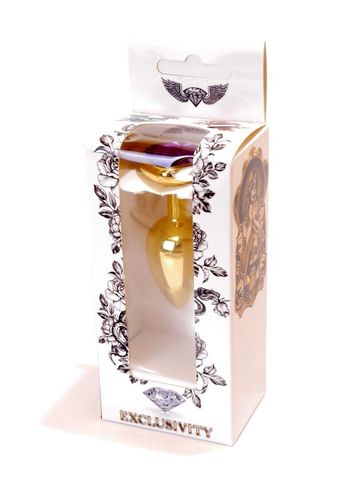 Plug-Jewellery Gold  Heart Plug- Purple na Arena.pl