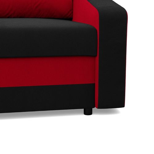 Sofa rozkładana, mikrofaza, AURELO, 148x87x90 cm, czerwony | TYLETEGOTU na Arena.pl