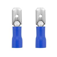 2x Konektor męski 4.8mm z izolacją niebieski