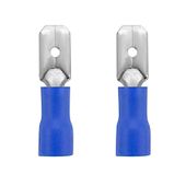 2x Konektor męski 4.8mm z izolacją niebieski