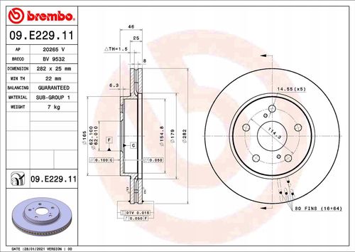 TARCZA HAM PRZOD 282X25 V BREMBO na Arena.pl