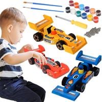 formuła 1 drewniana do skręcania z drewna malowania 3 sztuki + farby diy