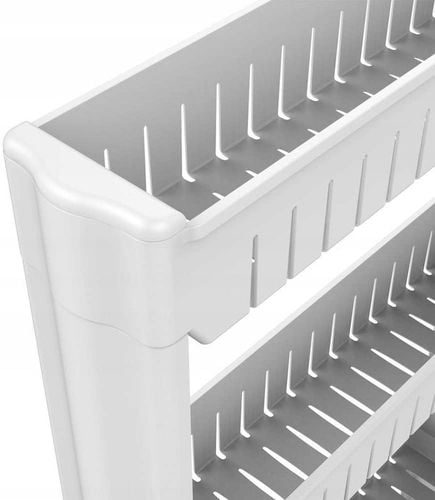 SZAFKA DO KUCHNI ŁAZIENKI MOBILNA NA KÓŁKACH BIAŁA WĄSKI REGAŁ 4 POZIOMY na Arena.pl