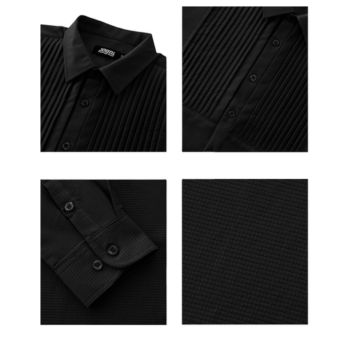 Koszula Męska Formalna Regular Fit Paski z Muszką Czarna M Elegancka na Arena.pl