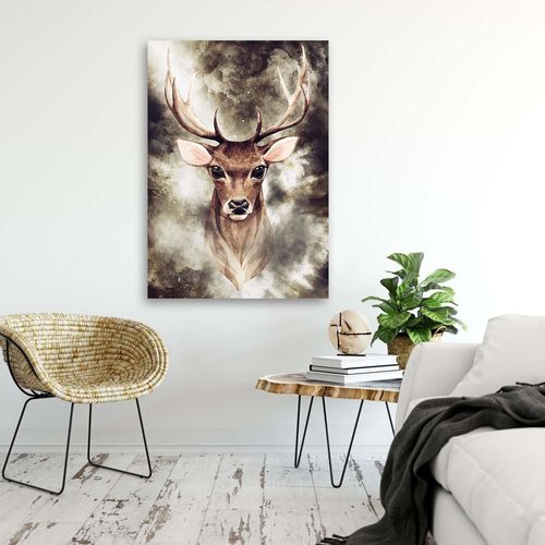 Obraz na płótnie - Canvas, Jelonek wśród dymu 70x100 na Arena.pl