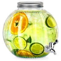 Słój na Napoje Słoik Dystrybutor Napojów Szklany z Kranem Kranikiem 5,5L