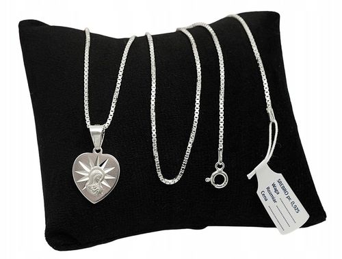 Łańcuszek Srebrny Wenecjana z Medalikiem Serduszko pr 925 Grawer Gratis na Arena.pl