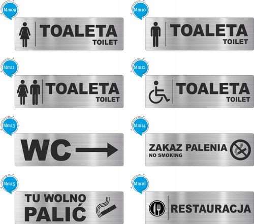 Tabliczka nierdzewna piktogram Restauracja biuro na Arena.pl