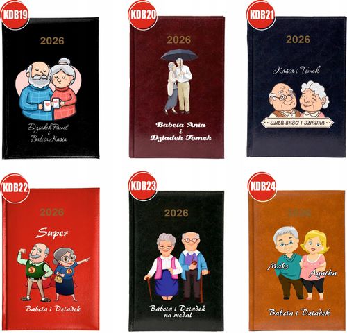 Kalendarz A5 2026 tygodniowy KSIĄŻKOWY DLA DZIADKA personalizowany na Arena.pl