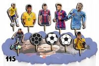 TOPPERY NA TORT OZDOBNE DEKORACJA ZESTAW - PIŁKA NOŻNA NEYMAR 10szt.