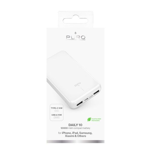 Powerbank 10000mAh USB-A USB-C 12W - biały na Arena.pl