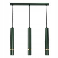 Lampa Sufitowa JOKER Zielony Złoty Tuby 3xGU10 60x80cm Lampa Wisząca Dom