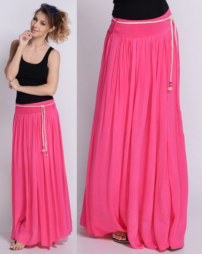 NEW LEKKA Długa zwiewna SPÓDNICA MAXI ściągacz SML na Arena.pl