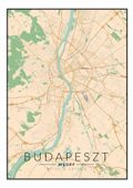 Budapeszt mapa kolorowa - plakat 61x91,5 cm