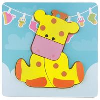 Drewniana Układanka Edukacyjna Puzzle - żyrafa