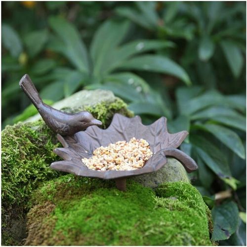 Poidełko Poidło dla Ptaków Żeliwne Retro Liść 20 cm Karmnik na Ziarno na Arena.pl