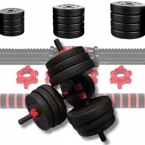 Hantle 20kg 2x10kg + SZTANGA GRYFY ZESTAW CIĘŻARKÓW DO ĆWICZEŃ REGULOWANE na Arena.pl