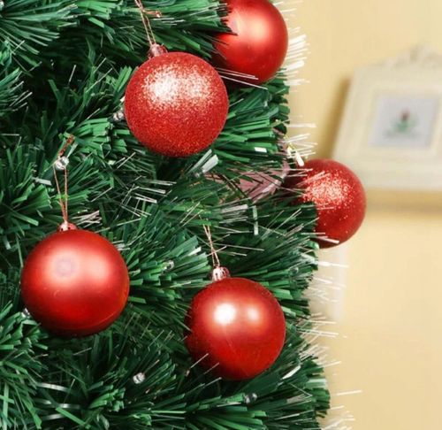 BOMBKI CHOINKOWE CZERWONE NIETŁUKĄCE TRADYCYJNE NA CHOINKĘ ZESTAW 48SZT na Arena.pl