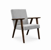 Fotel LISEK - PRL / jasny szary / noga orzech / PA05