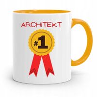 Kubek Żółty Architekta Architekt Numer Jeden Z Nadrukiem Ze Zdjęciem