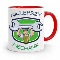 Kubek Czerwony Dla Mechanika Najlepszy Mechanik Z Nadrukiem Ze Zdjęciem