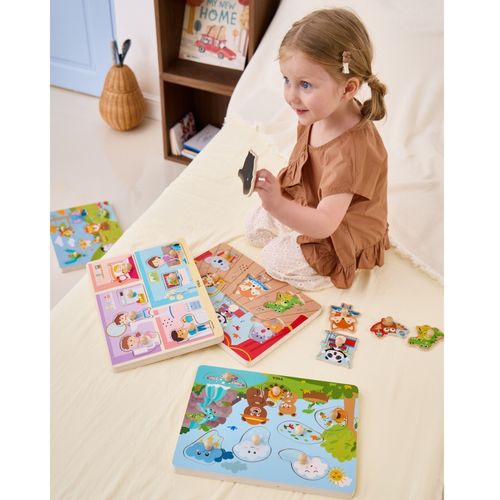 VIGA 44762 Drewniane Puzzle Misie na Arena.pl