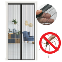 Moskitiera magnetyczna na drzwi balkonowe 95x215 cm siatka na owady czarna