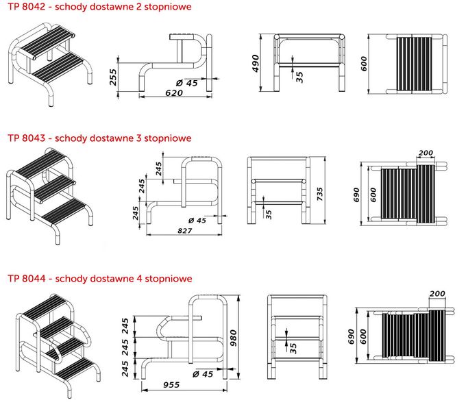 Drabina magazynowa schody podest DRABEX 8043 zdjęcie 2
