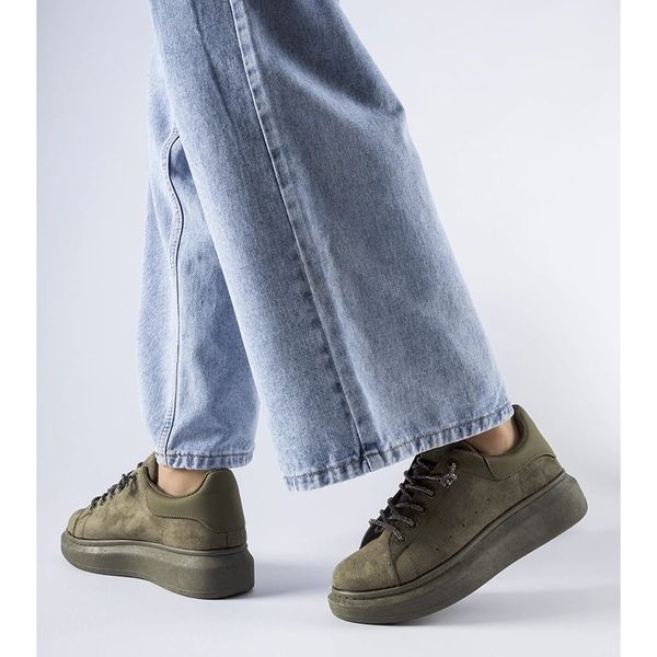 Zielone sneakersy na platformie r.39 zdjęcie 4